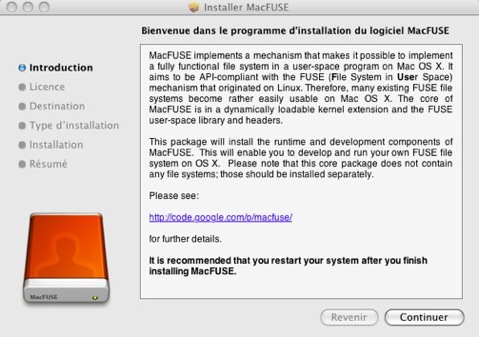 Installer MacFUSE