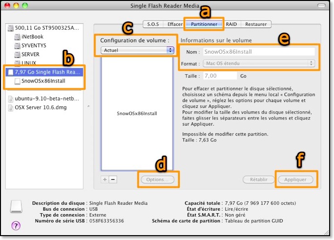 partition SDHC Mac Gui