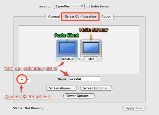 Configuration et nom client